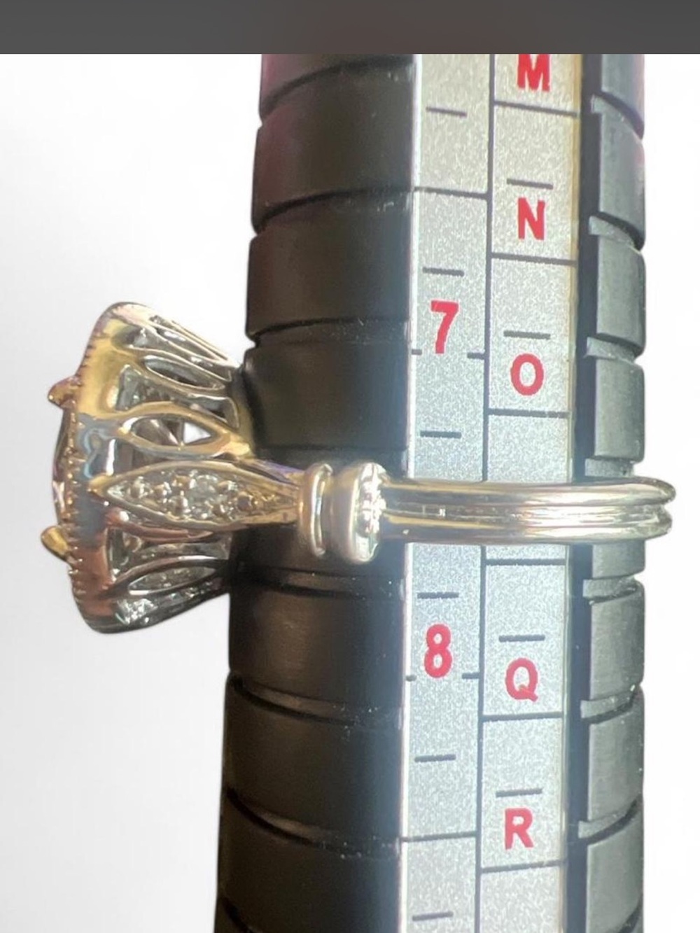 Source Unknown Silver Halo Cushion-Cut Ring - White - Picture 2 of 4